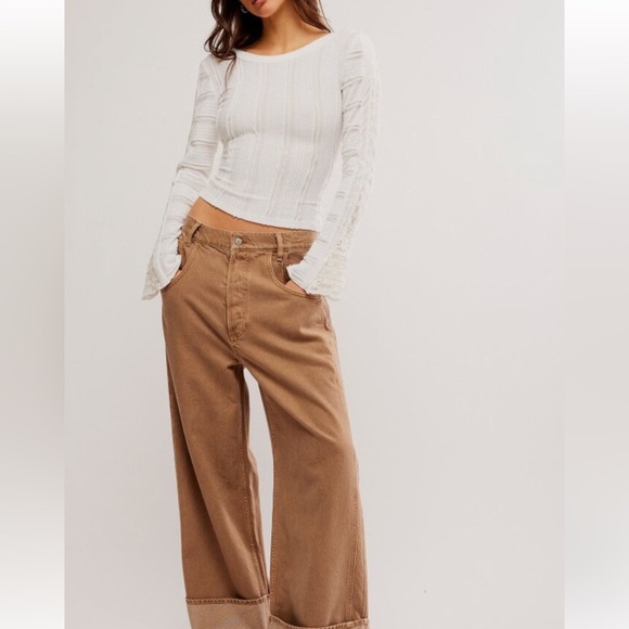 NWT Free People Rocky Long Sleeve Top in White. Size : XS, S, M Available - Picture 10 of 11